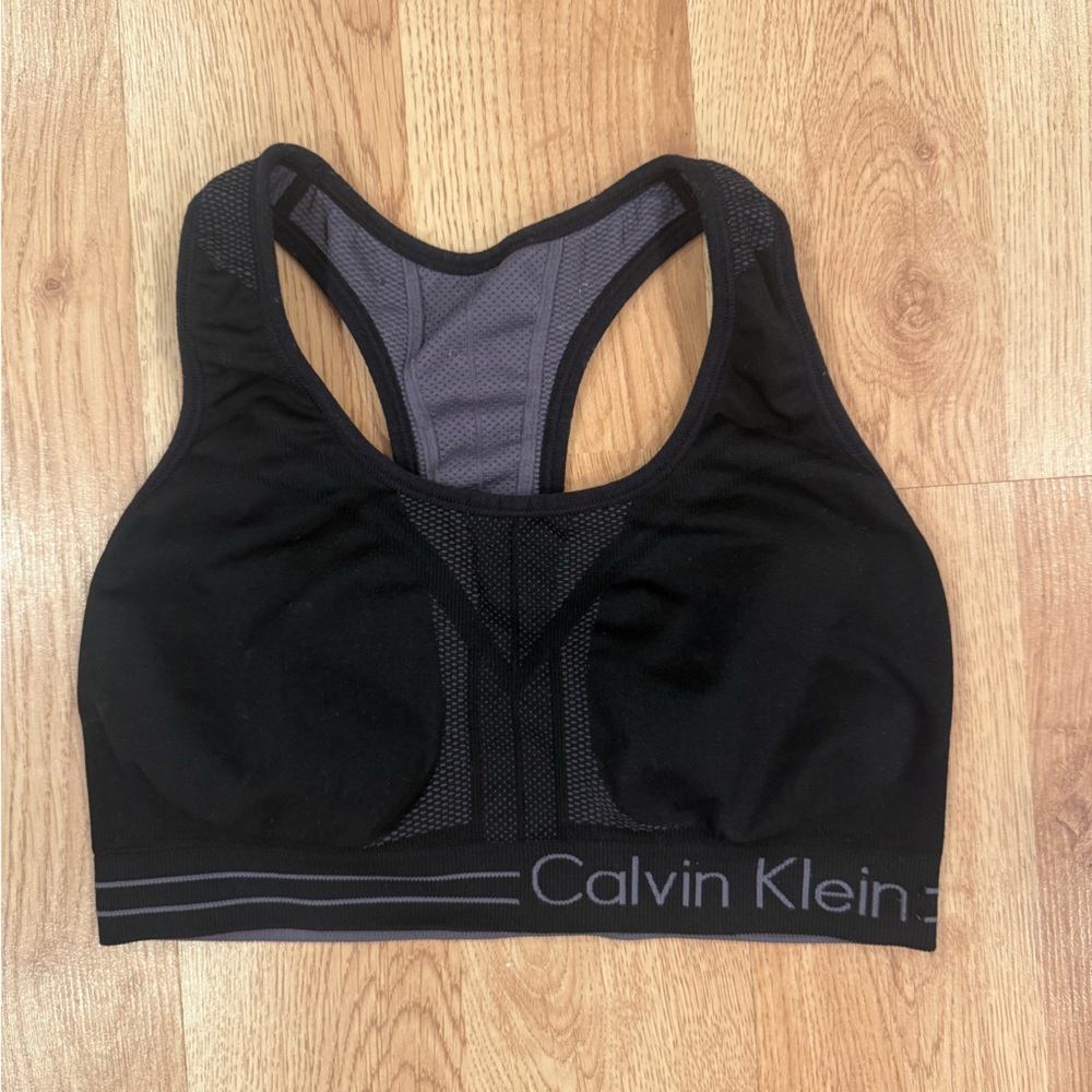 Calvin Klein Black and Gray Sports Bra